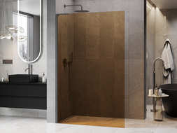 Mexen Kioto L Walk-in Shower Wall 80 x 200 cm, Bronze, Gun Metal - 800-080-103-95-32