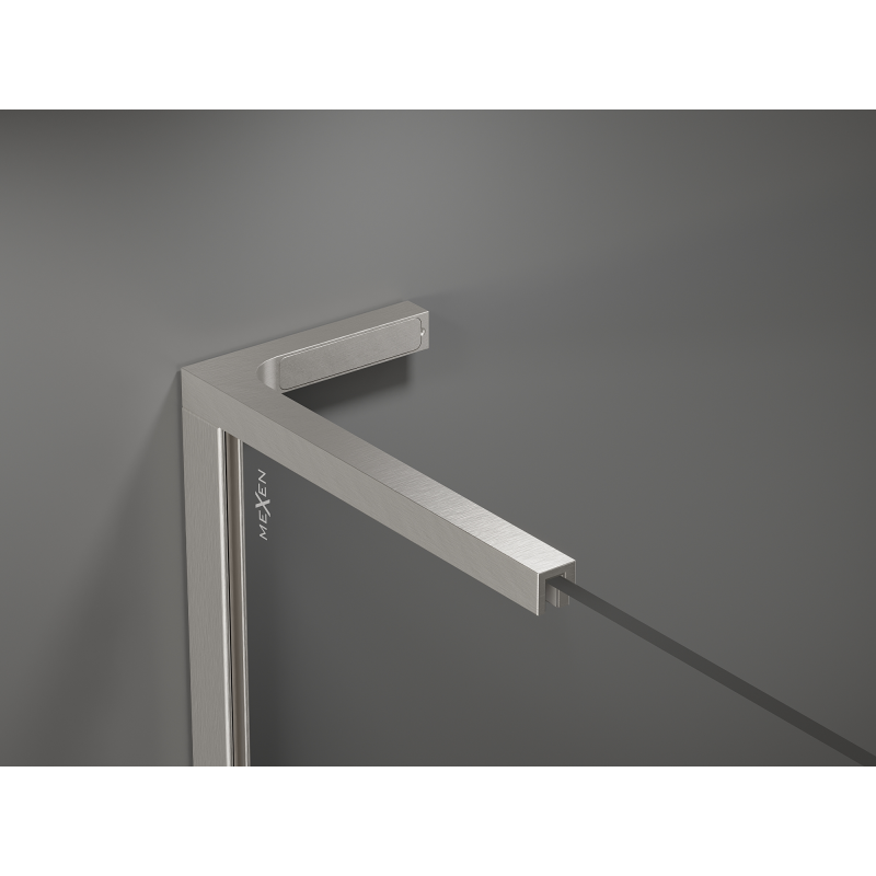 Mexen Kioto L Walk-in Shower Screen 90 x 200 cm, Brown, Brushed Nickel - 800-090-103-97-32