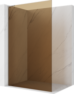 Mexen Kioto L Walk-in Shower Wall 100 x 200 cm, Bronze, Brushed Nickel - 800-100-103-97-32