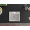 Mexen Milo 1-bowl granite sink with Telma kitchen faucet, white - 6505-20-670200-20