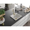 Mexen Milo 1-bowl granite sink with Telma kitchen tap, white - 6505-20-670200-50
