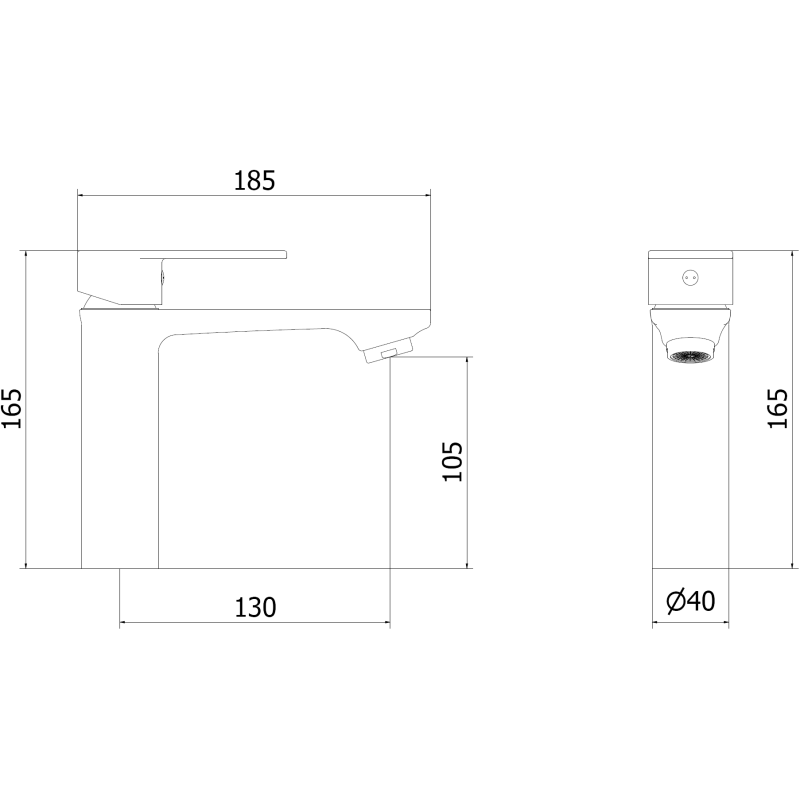 Mexen Royo sink faucet, black - 72200-70
