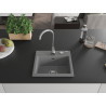 Mexen Milo granite kitchen sink with 1-bowl and Telma kitchen faucet, gray - 6505-71-670200-00