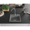 Mexen Milo 1-bowl granite sink with Telma kitchen tap, grey - 6505-71-670200-71
