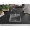 Mexen Milo single-basin granite kitchen sink with Telma faucet, gray - 6505-71-670200-71