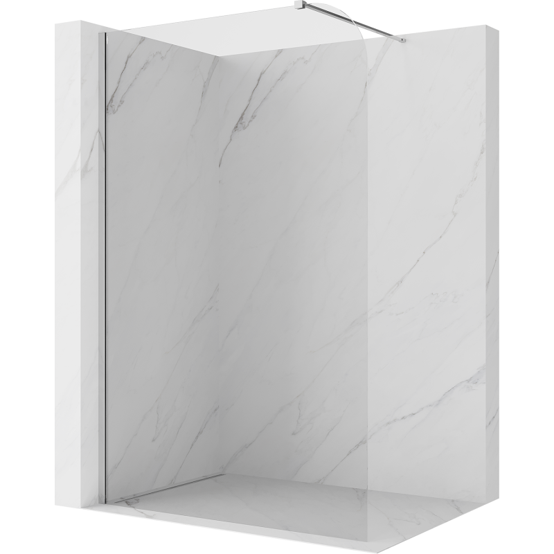 Mexen Kioto-P Walk-in Shower Wall 130 x 200 cm, Transparent 8 mm, Chrome - 800-130-101-01-00-P