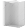 Mexen Kioto-P Walk-in Shower Wall 70 x 200 cm, Transparent 8 mm, White - 800-070-101-20-00-P