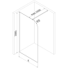 Mexen Kioto-P Walk-in Shower Screen 80 x 200 cm, Transparent 8 mm, White - 800-080-101-20-00-P