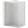 Mexen Kioto-P Walk-in Shower Wall 100 x 200 cm, Transparent 8 mm, Brushed Gold - 800-100-101-55-00-P