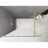 Mexen Kioto-P Walk-in Shower Wall 130 x 200 cm, Transparent 8 mm, Brushed Gold - 800-130-101-55-00-P