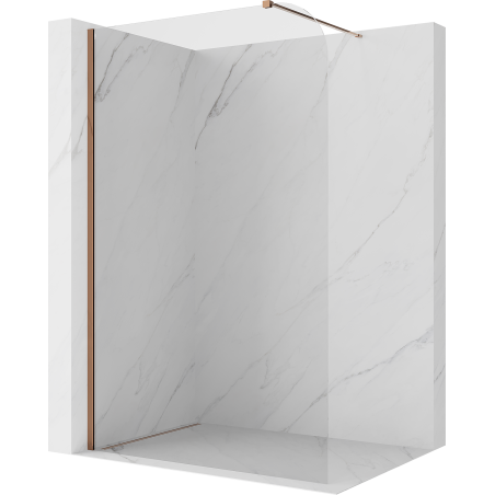 Mexen Kioto-P Walk-in shower wall 130 x 200 cm, transparent 8 mm, rose gold - 800-130-101-60-00-P