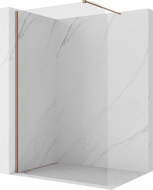 Mexen Kioto-P Walk-in Shower Wall 70 x 200 cm, Transparent 8 mm, Brushed Copper - 800-070-101-65-00-P