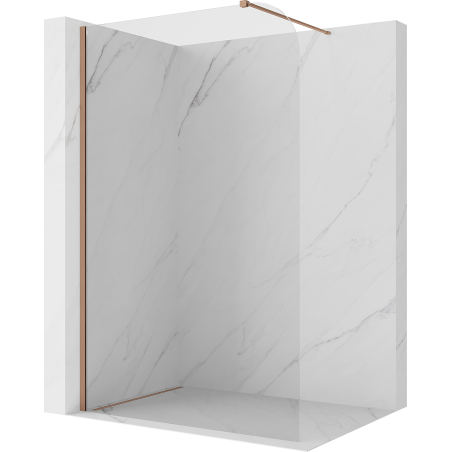 Mexen Kioto-P Walk-in Shower Wall 110 x 200 cm, Transparent 8 mm, Brushed Copper - 800-110-101-65-00-P