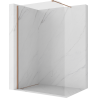 Mexen Kioto-P Walk-in Shower Panel 130 x 200 cm, Transparent 8 mm, Brushed Copper - 800-130-101-65-00-P