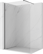 Mexen Kioto-P Walk-in Shower Wall 110 x 200 cm, Transparent 8 mm, Brushed Gun Gray - 800-110-101-66-00-P