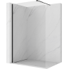 Mexen Kioto-P Walk-in Shower Panel 120 x 200 cm, Transparent 8 mm, Black - 800-120-101-70-00-P