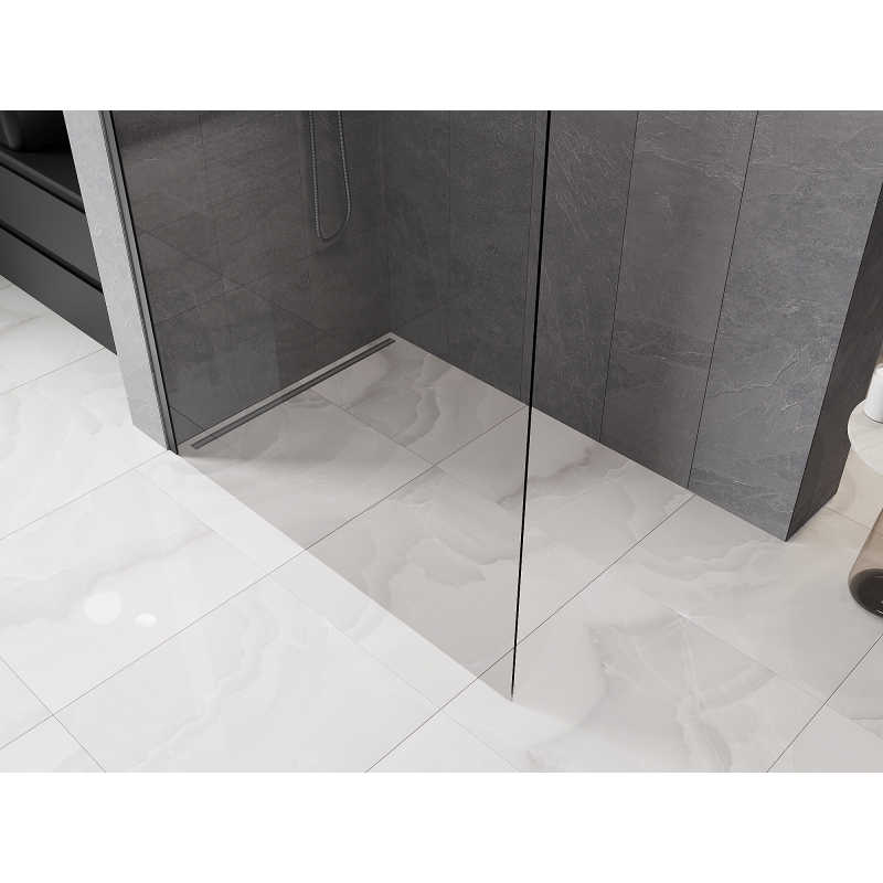 Mexen Kioto-P Walk-in Shower Wall 80 x 200 cm, transparent 8 mm, gun metal - 800-080-101-95-00-P