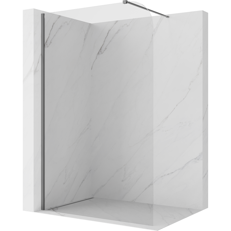Mexen Kioto-P Walk-in Shower Wall 80 x 200 cm, transparent 8 mm, gun metal - 800-080-101-95-00-P