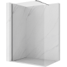 Mexen Kioto-P Walk-in Shower Wall 80 x 200 cm, transparent 8 mm, gun metal - 800-080-101-95-00-P