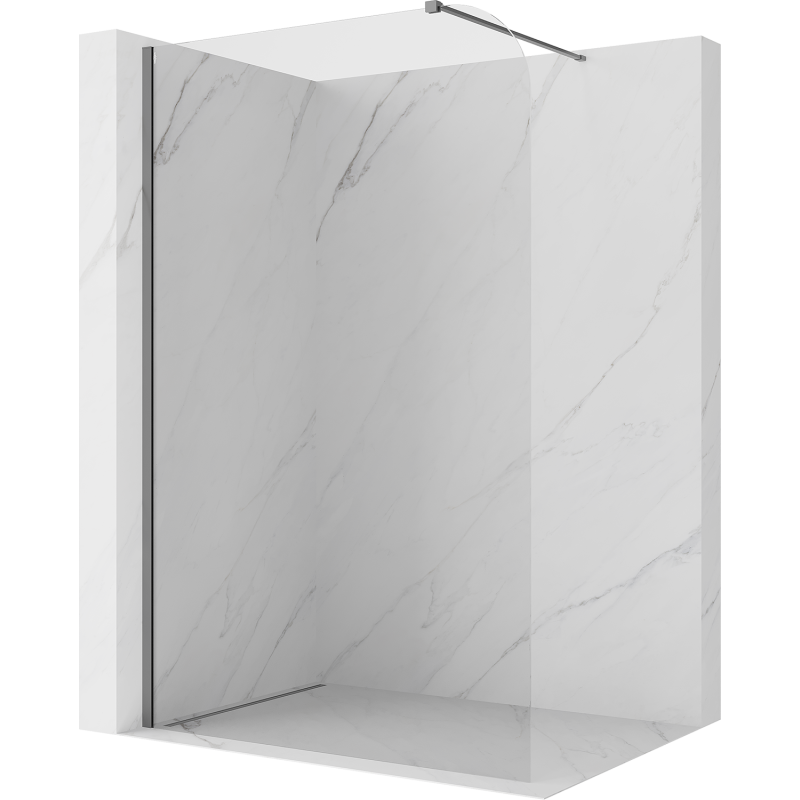Mexen Kioto-P Walk-in shower wall 110 x 200 cm, transparent 8 mm, gun metal - 800-110-101-95-00-P