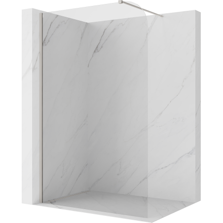 Mexen Kioto-P Walk-in Shower Wall 80 x 200 cm, Transparent 8 mm, Brushed Nickel - 800-080-101-97-00-P