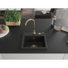 Mexen Milo 1-Bowl Granite Sink with Telma Kitchen Faucet, Black - 6505-77-670200-50