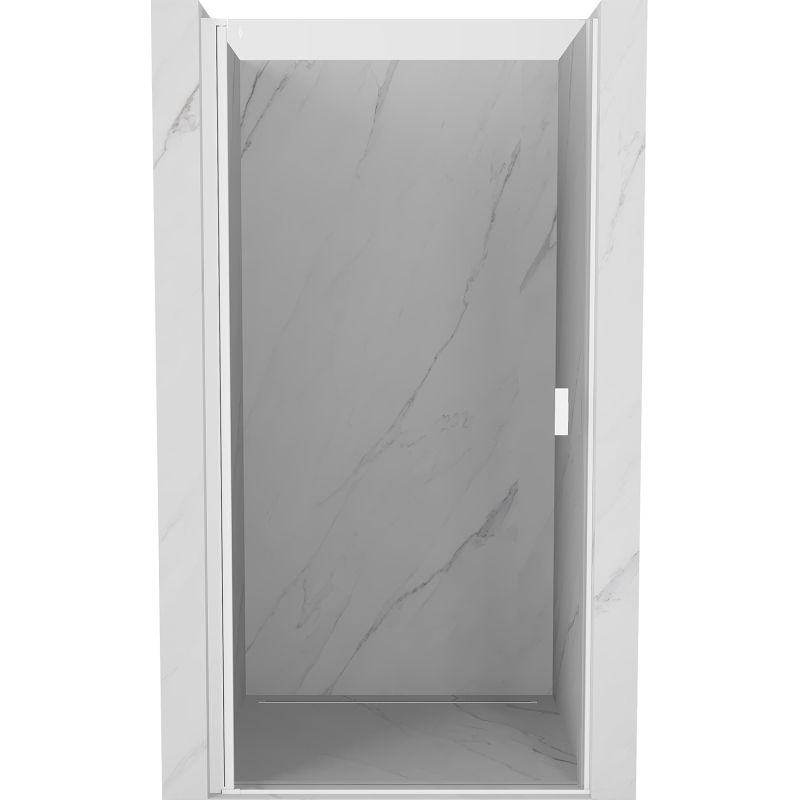 Mexen Mist-B 80 cm pivot shower door, transparent, white - 8A2-080-000-20-00