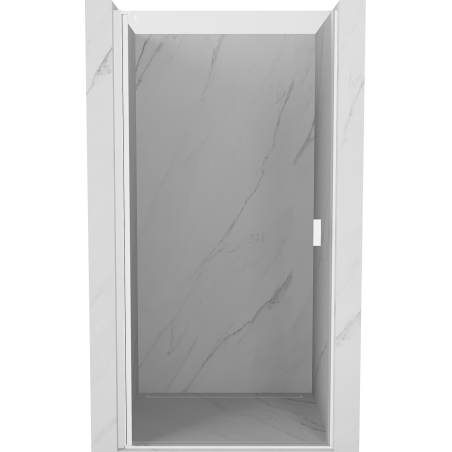 Mexen Mist-B 90 cm Hinged Shower Door, Transparent, White - 8A2-090-000-20-00