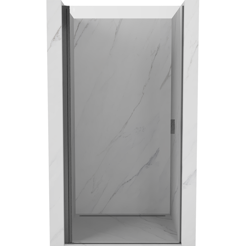 Mexen Mist-B 80 cm hinged shower door, transparent, brushed gun gray - 8A2-080-000-66-00