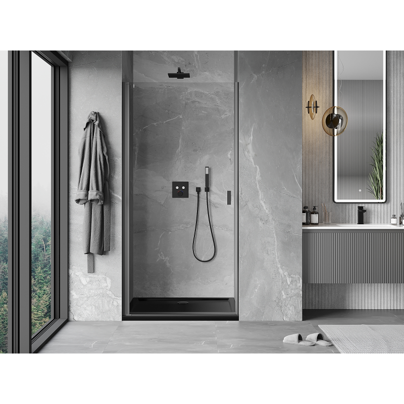 Mexen Mist-B 65 cm Swing Shower Door, Transparent, Gun Metal - 8A2-065-000-95-00