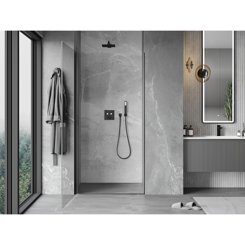 Mexen Mist-B shower doors 80 cm, transparent, gun metal - 8A2-080-000-95-00