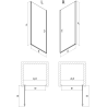 Mexen Mist-B 75 cm Hinged Shower Door, Transparent, Brushed Nickel - 8A2-075-000-97-00