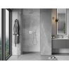 Mexen Mist-B 80 cm hinged shower door, transparent, brushed nickel - 8A2-080-000-97-00