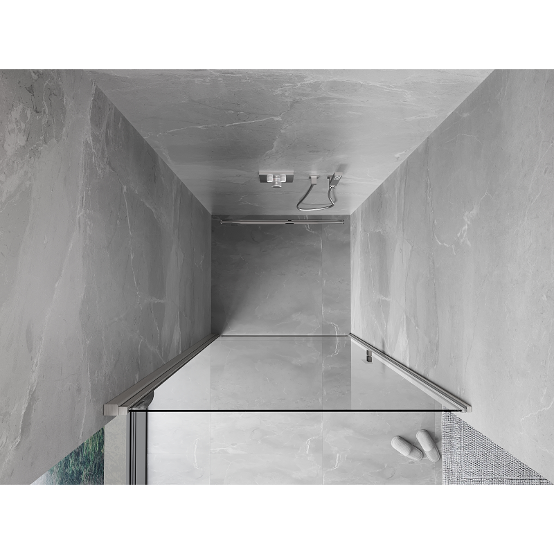 Mexen Mist-B shower door hinged 85 cm, transparent, brushed nickel - 8A2-085-000-97-00