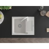 Mexen Enzo granite kitchen sink 1-bowl with drainer and kitchen faucet Telma, white - 6506-20-670200-20