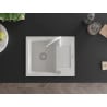 Mexen Enzo granite sink 1-bowl with drainer and Telma kitchen tap, white - 6506-20-670200-20