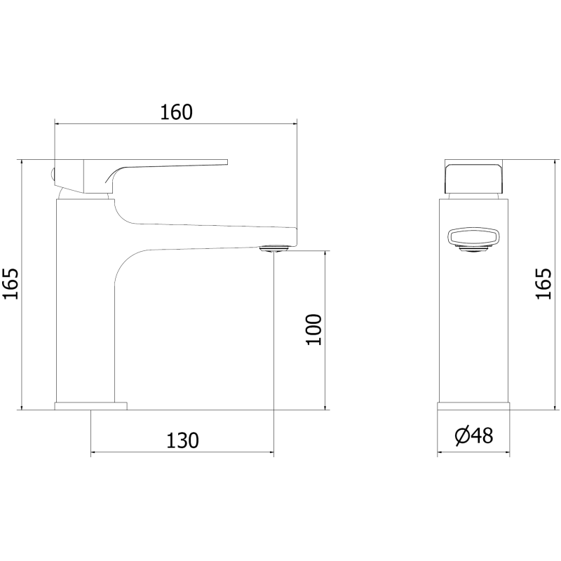 Mexen Lynx golden washbasin faucet - 745900-50