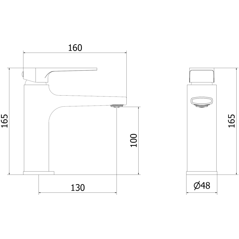 Mexen Lynx washbasin faucet, golden - 745900-50