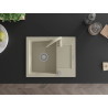 Mexen Enzo 1-bowl granite sink with drainer and Telma kitchen faucet, beige - 6506-69-670200-69