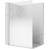 Mexen Kioto L Walk-in Shower Screen 70 x 200 cm, White Ombre 8 mm, Chrome - 800-070-103-01-86