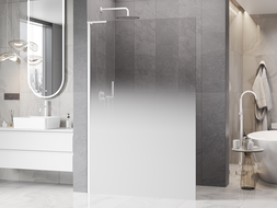 Mexen Kioto L Walk-in Shower Screen 70 x 200 cm, White Ombre 8 mm, White - 800-070-103-20-86