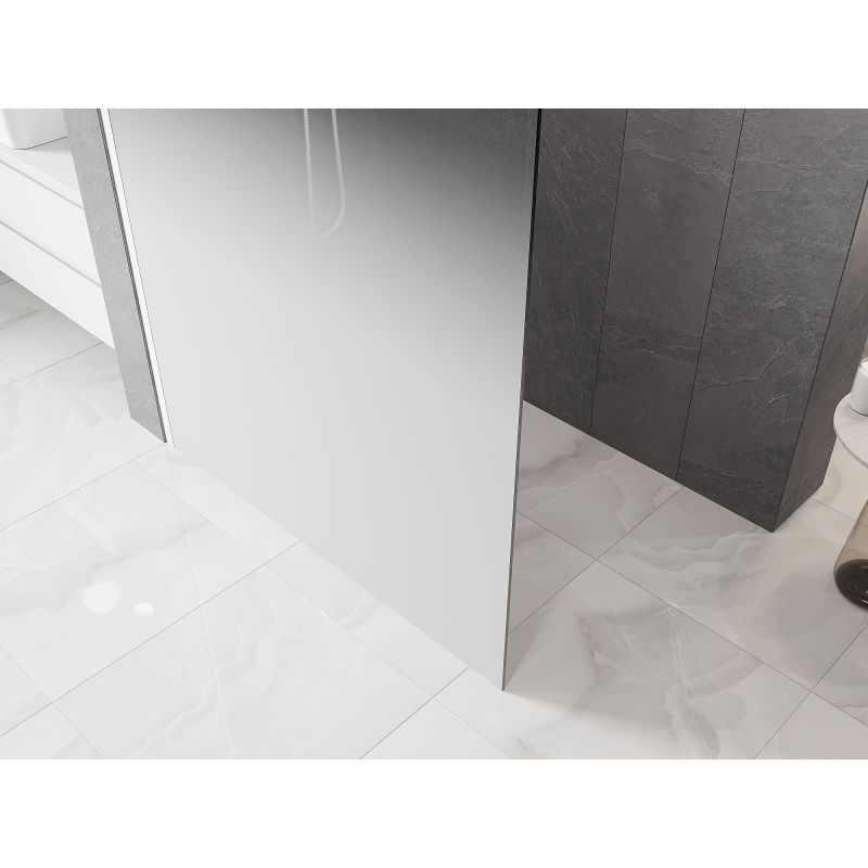 Mexen Kioto L Walk-in Shower Wall 80 x 200 cm, White Ombre 8 mm, White - 800-080-103-20-86