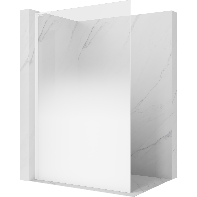 Mexen Kioto L Walk-in Shower Wall 120 x 200 cm, White Ombre 8 mm, White - 800-120-103-20-86