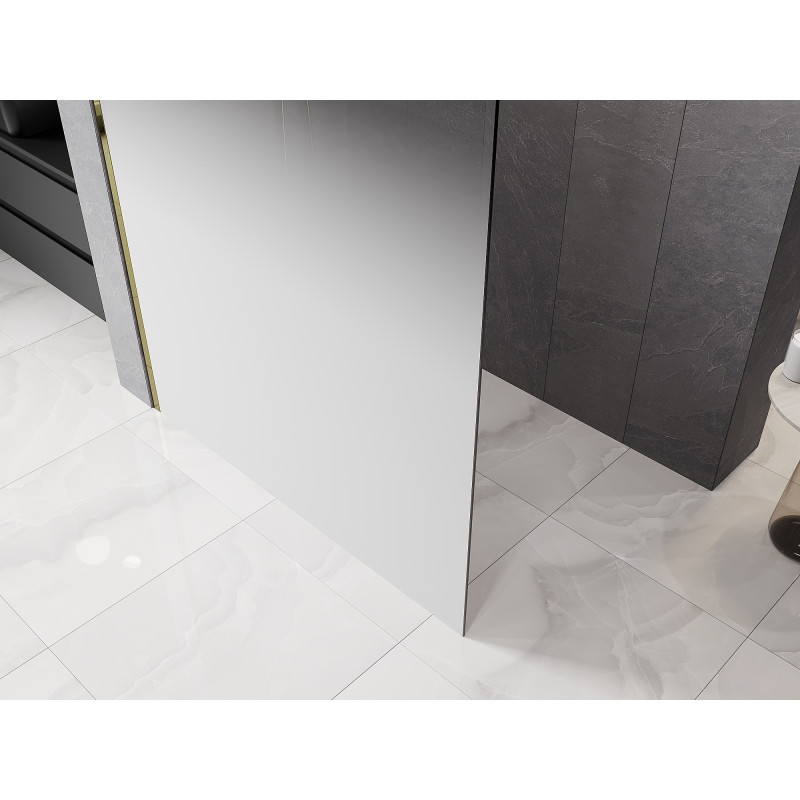 Mexen Kioto L Walk-in Shower Screen 80 x 200 cm, White Ombre 8 mm, Gold - 800-080-103-50-86