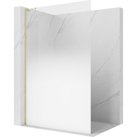Mexen Kioto L Walk-in Shower Wall 110 x 200 cm, White Ombre 8 mm, Gold - 800-110-103-50-86