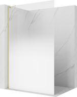 Mexen Kioto L Walk-in Shower Wall 120 x 200 cm, White Ombre 8 mm, Gold - 800-120-103-50-86
