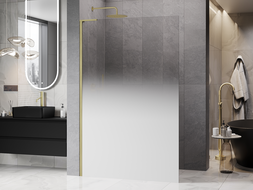 Mexen Kioto L Walk-in Shower Screen 80 x 200 cm, White Ombre 8 mm, Brushed Gold - 800-080-103-55-86