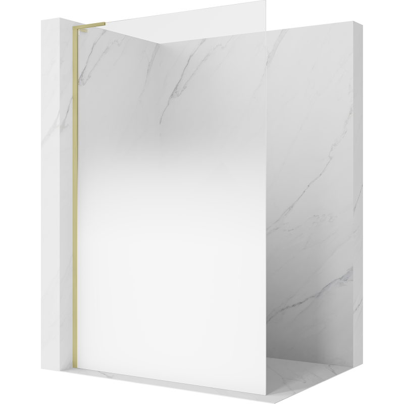 Mexen Kioto L Walk-in Shower Screen 90 x 200 cm, White Ombre 8 mm, Brushed Gold - 800-090-103-55-86