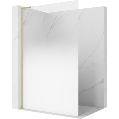 Mexen Kioto L Walk-in Shower Screen 90 x 200 cm, White Ombre 8 mm, Brushed Gold - 800-090-103-55-86