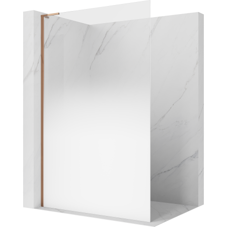 Mexen Kioto L Walk-in Shower Wall 90 x 200 cm, White Ombre 8 mm, Rose Gold - 800-090-103-60-86